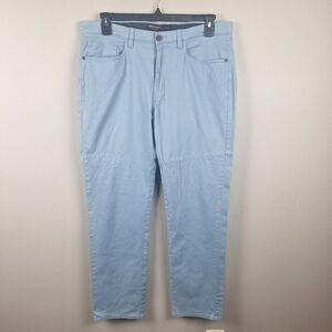 Johnston & Murphy Men’s Pima Cotten 5-Pocket Pants Light Blue Straight 36x32